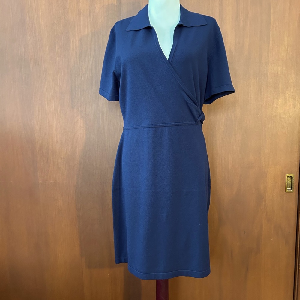 NWT Derek Lam 10 Crosby navy polo dresss